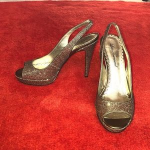 Sling back Gold Disco Ball Heels